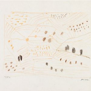 1950: Dalmatinische Landschaft| Pastell-Buntstifte auf Papier (13,4 x 21,1 cm)
