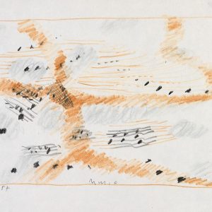 1957: Dalmatinische Landschaft| Pastell-Buntstifte auf Papier (17,9 x 21,5 cm)