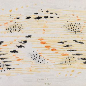1958: Dalmatinische Landschaft| Pastell-Buntstifte auf Papier (16 x 23,4 cm)