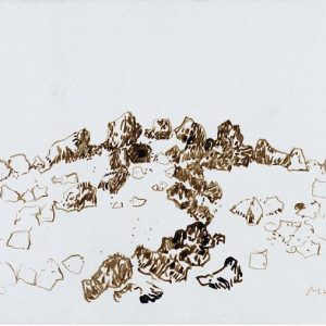 1979: Felslandschaft | Tusche auf Papier (20,9 x 29,6 cm)
