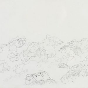 1979: Felslandschaft | Bleistift auf Papier (21 x 29,6 cm)