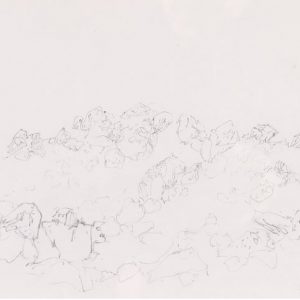 1979: Felslandschaft | Bleistift auf Papier (21 x 29,6 cm)
