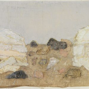 1979: Felslandschaft | Aquarell und Tempera auf Papier auf Leinwand kaschiert (19,6 x 28,1 cm)