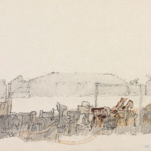 1980: Canale della Giudecca | Bleistift und Buntstifte auf Papier (20,9 x 28,3 cm)