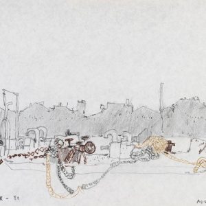 1980: Canale della Giudecca | Bleistift und Buntstifte auf Papier (21,1 x 29,3 cm)