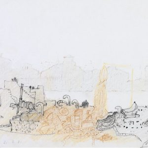 1981: Canale della Giudecca | Bleistift und Buntstifte auf Papier (20,9 x 29,6 cm)