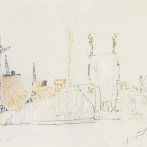 1981: Canale della Giudecca | Bleistift und Buntstifte auf Papier (21 x 29,4 cm)