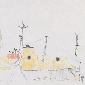 1981: Nave alle Zattere | Bleistift und Buntstifte auf Papier (21 x 29,3 cm)