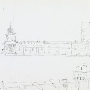 1981: Punta della Dogana | Bleistift auf Papier (21 x 29,7 cm)