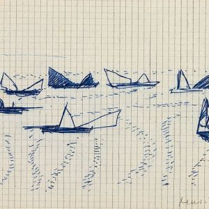 1947: Venezia | Kugelschreiber auf kariertem Papier (13,8 x 18,8 cm)